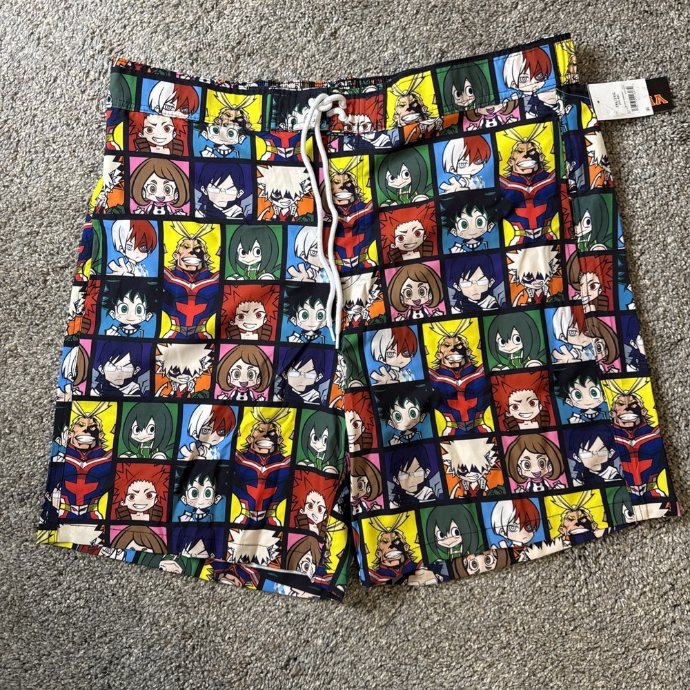 NEW " My Hero Academia " Swim Trunks‎ with Briefs, Men's 2XL (44/46) Funimation